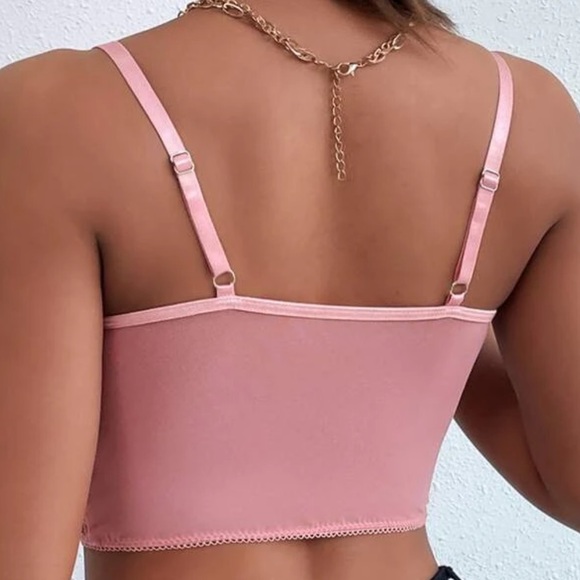 Pink Floral Spaghetti strap Top - Picture 8 of 9